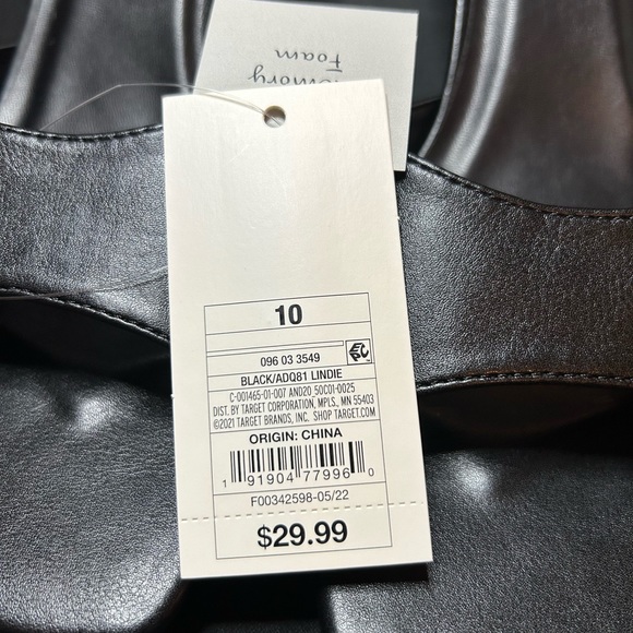 Size 10 Memory Foam Black Lindie Heels - Picture 3 of 4